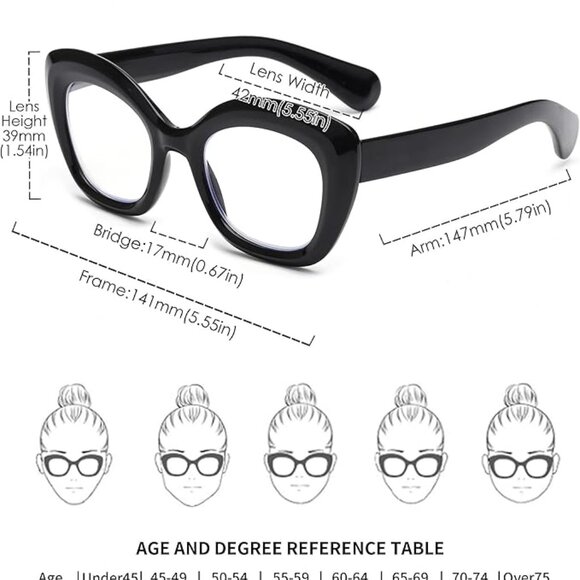 Cat-Eye Reading Glasses 3pcs SET - Picture 2 of 6